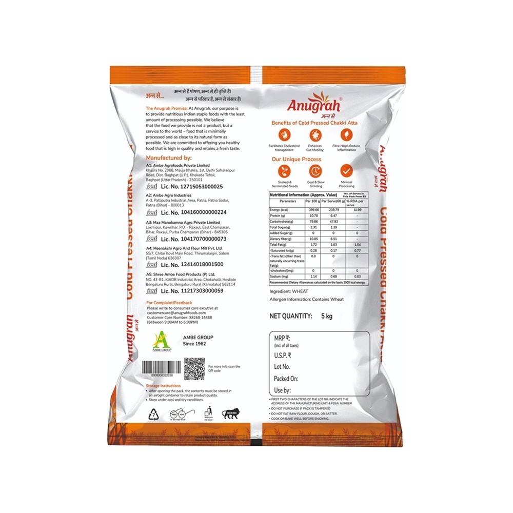 Anugrah Cold Pressed Chakki Atta