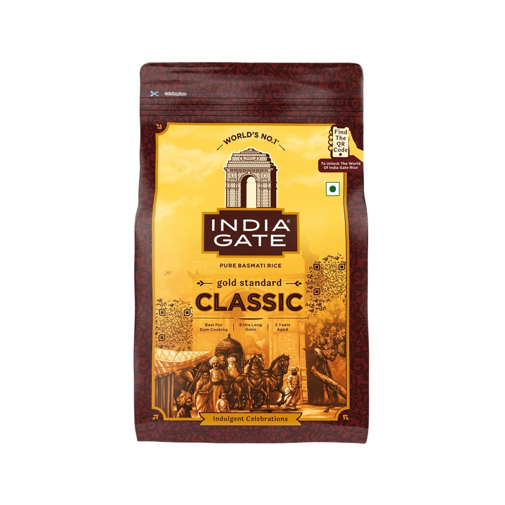 India Gate Classic Gold Standard Basmati Rice (Extra Long Grain) - Pack of 2