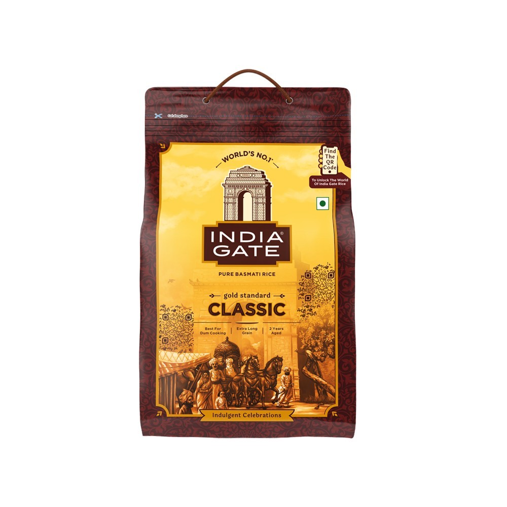 India Gate Classic Gold Standard Basmati Rice (Extra Long Grain)