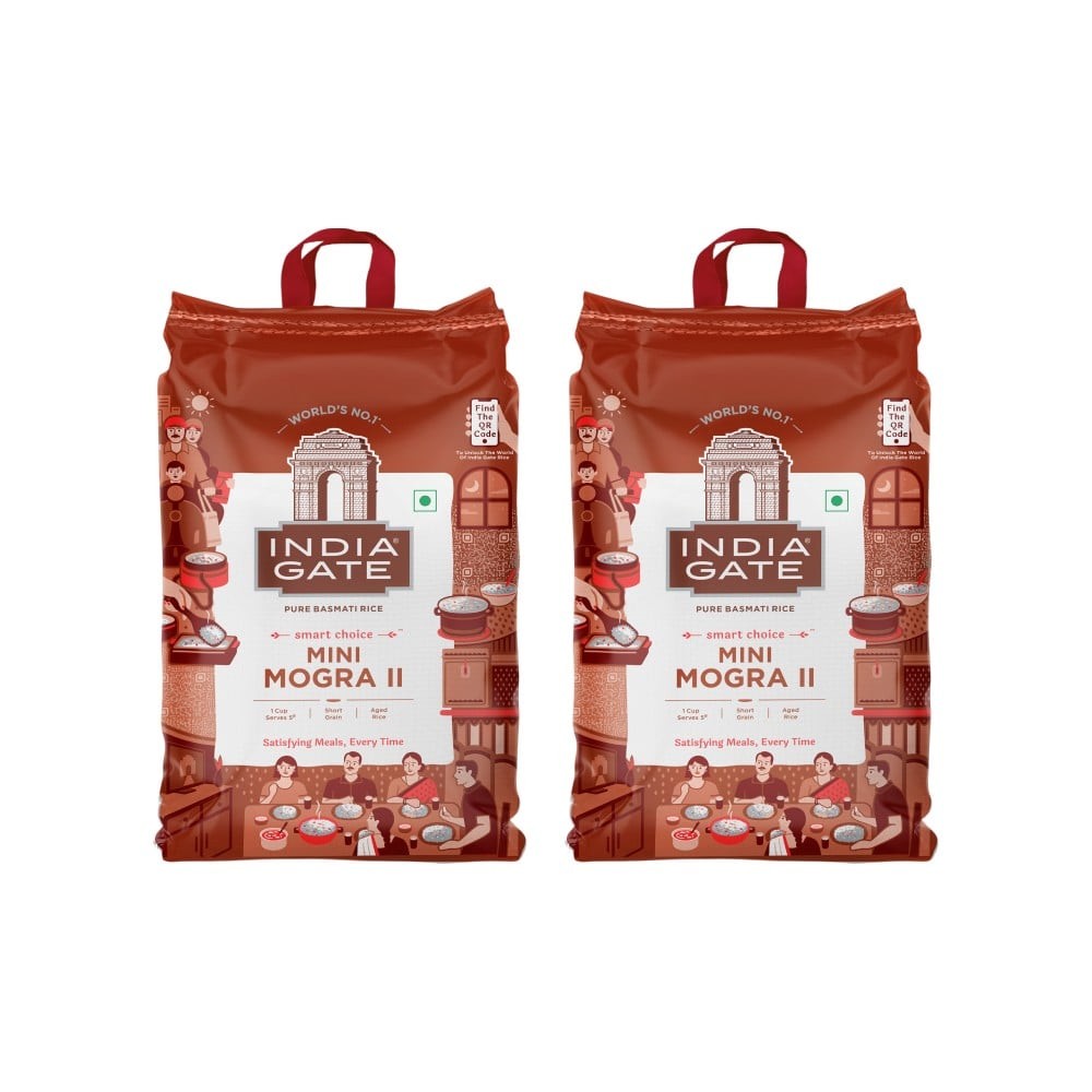 India Gate Mogra Lite /Mini Mogra Basmati Rice (Short Grain) - Pack of 2