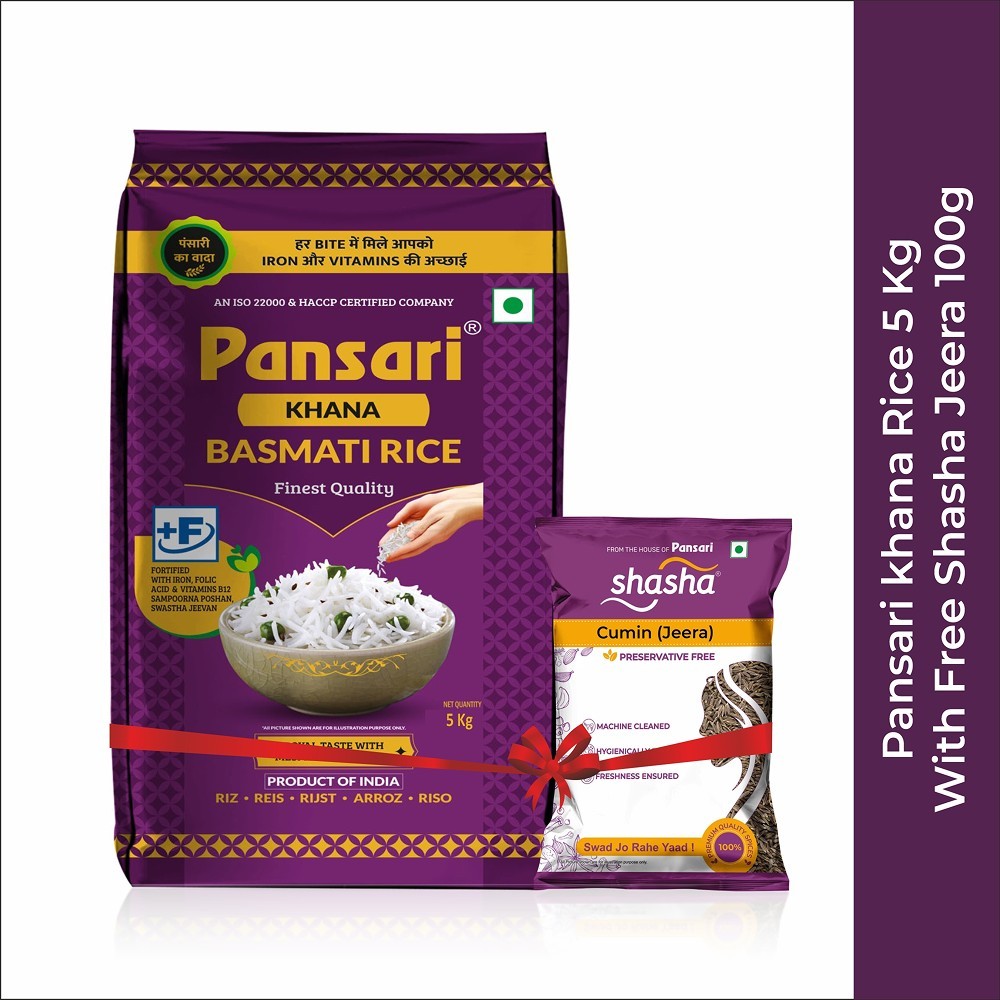 Pansari Khana Pulao Basmati Rice -Free Shasha Jeera (Extra Long Grain)