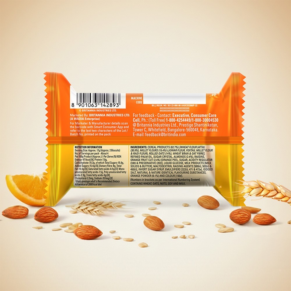 Britannia NutriChoice Oats Orange & Almond Biscuit