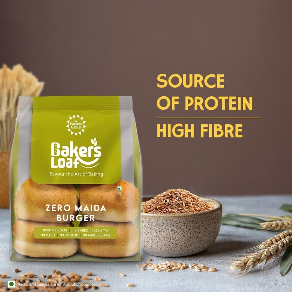 Baker's Loaf Zero Maida Burger Bun by Harvest Gold