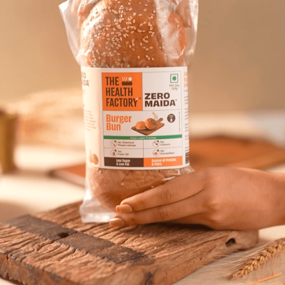 The Health Factory Zero Maida Burger Bun - Pack of 4