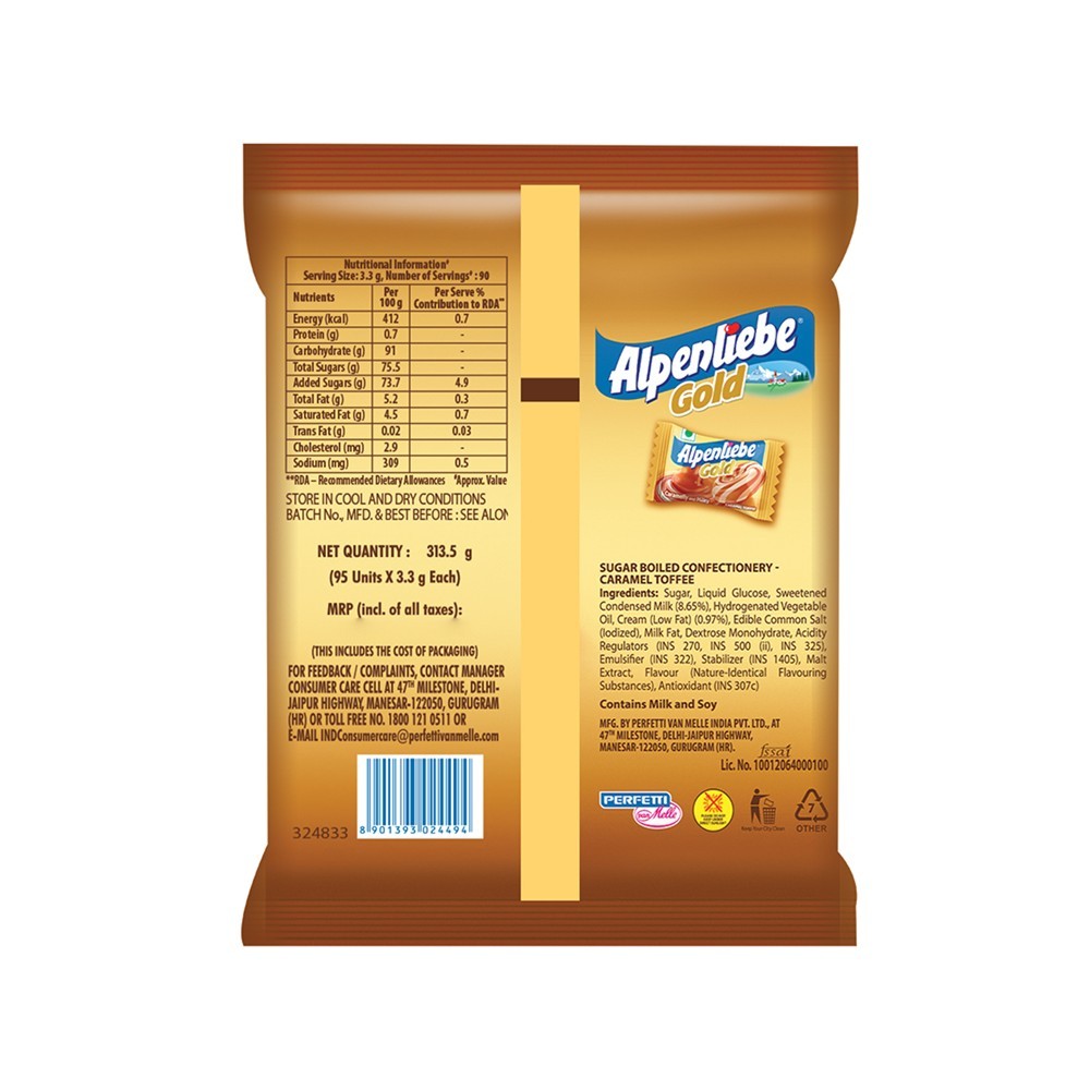 Alpenliebe Gold Caramel Candy (90 Pieces)