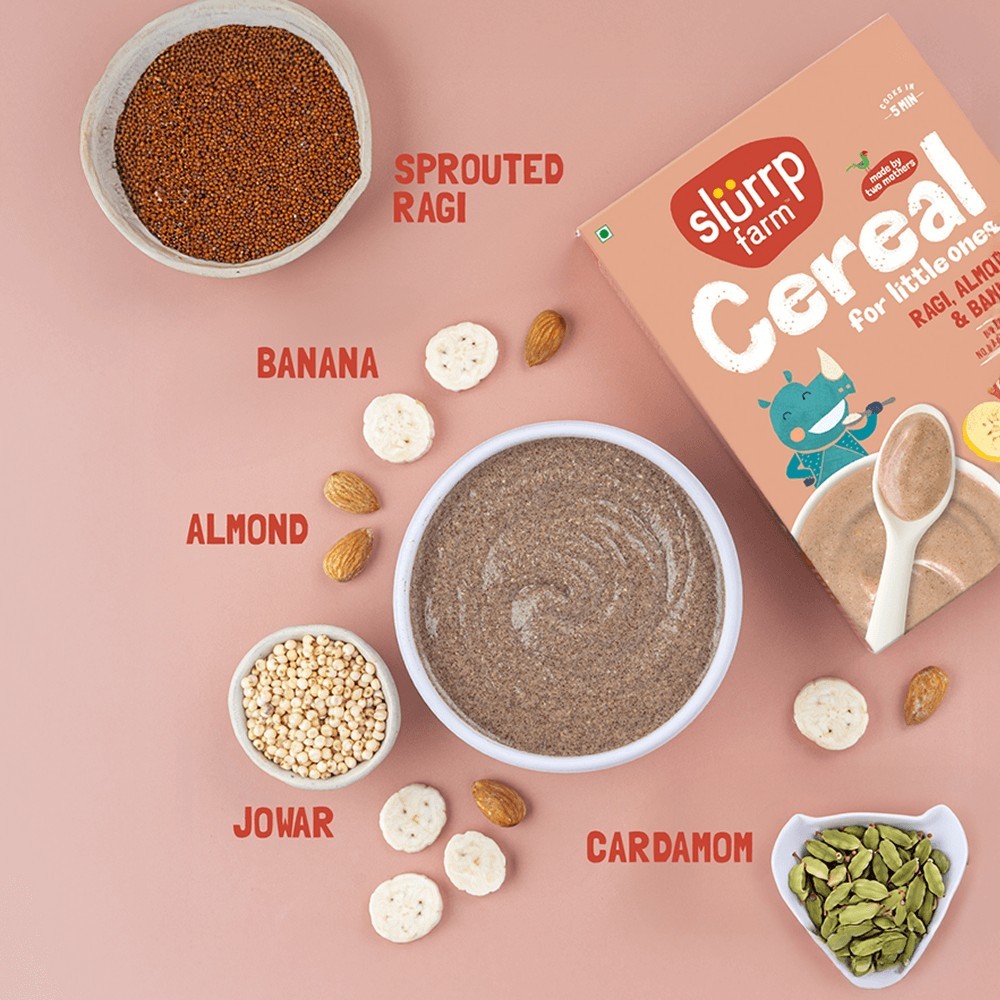 Slurrp Farm Ragi, Almond & Banana Baby Cereal
