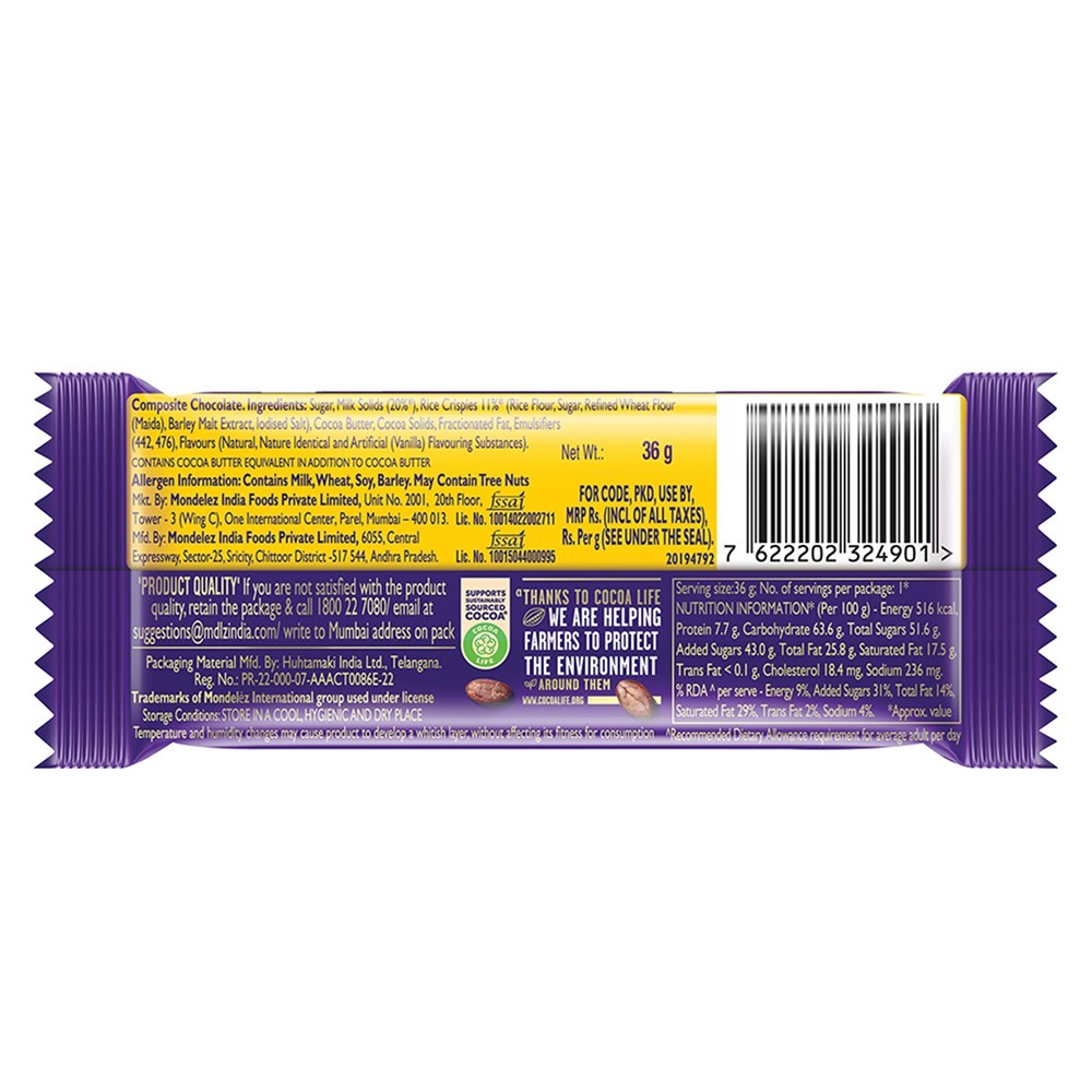 Cadbury Dairy Milk Crackle Milk Chocolate Bar