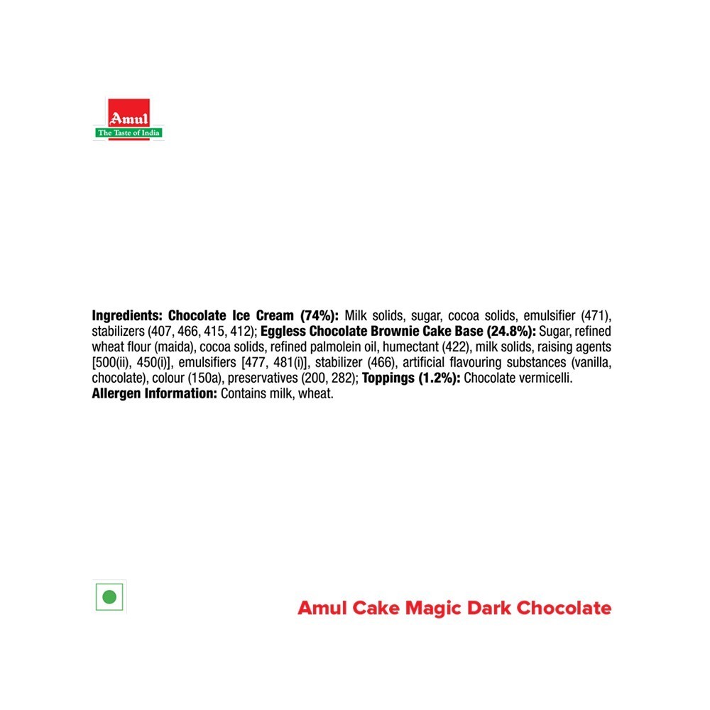 Amul Dark Chocolate Ice Cream Cake