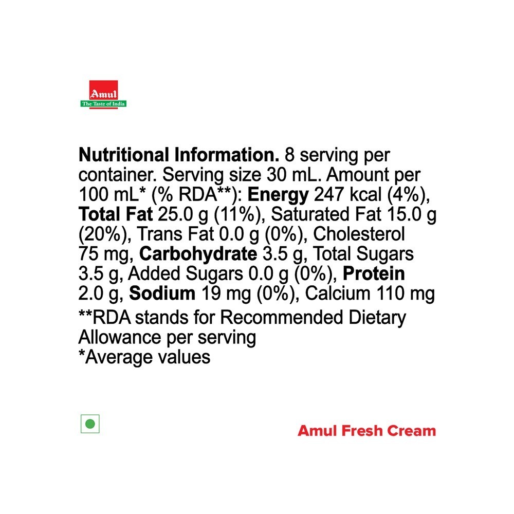 Amul Fresh Cream - Pack of 2