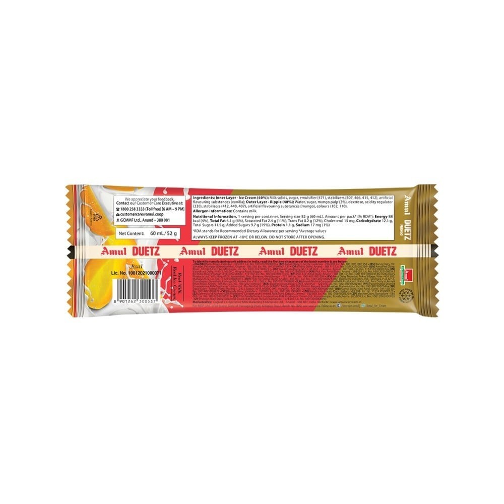 Amul Gold Duetz Mango Ice Cream Stick