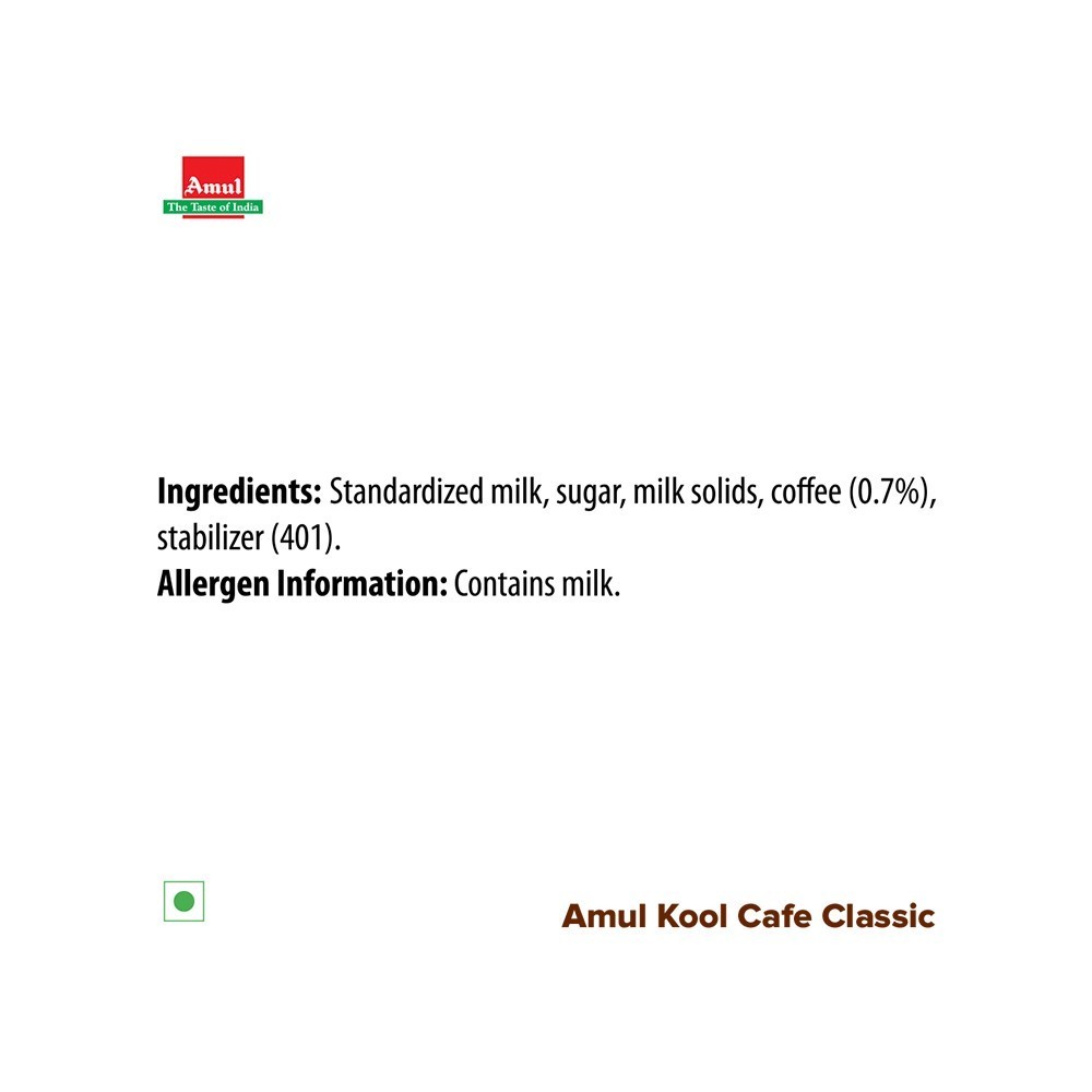 Amul Kool Cafe Milk 'n' Coffee Flavoured Milk (Can)