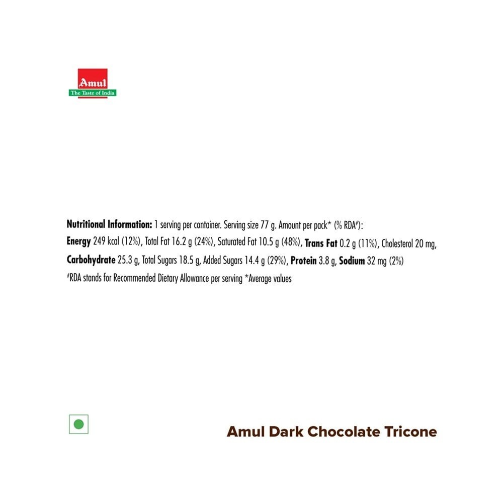 Amul Tricone Dark Chocolate Ice Cream Cone