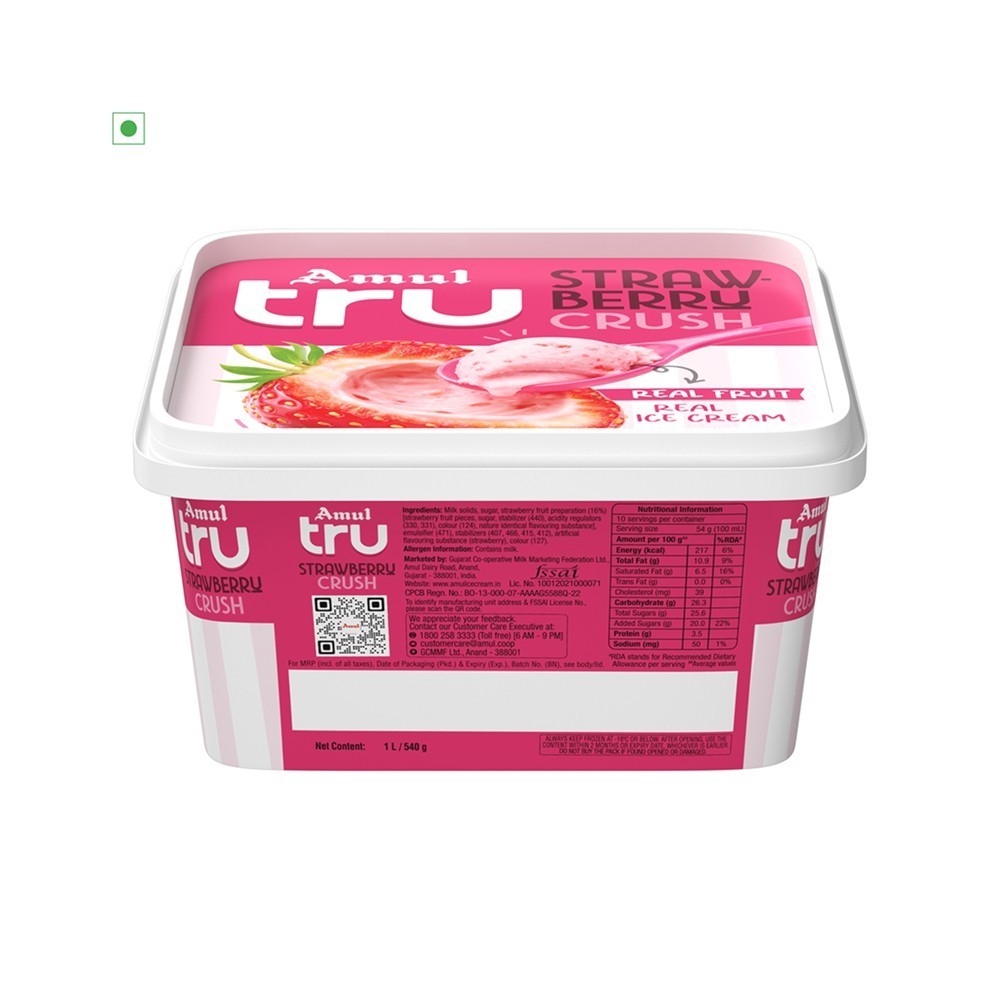 Amul Tru Strawberry Crush Ice Cream Tub