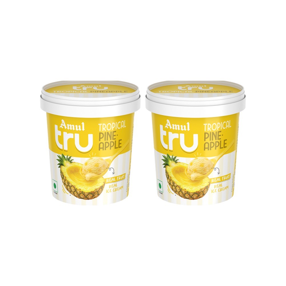 Amul Tru Tropical Pineapple Ice Cream Cup