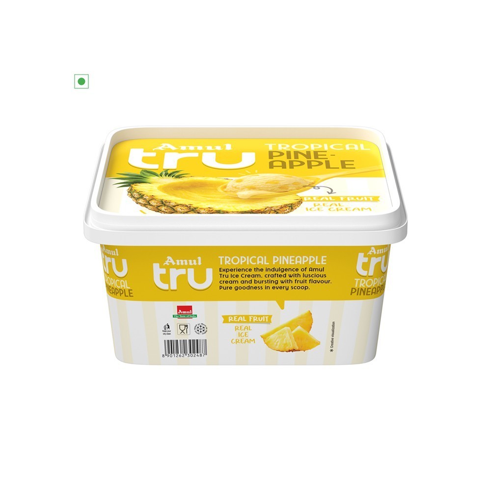 Amul Tru Tropical Pineapple Ice Cream Tub