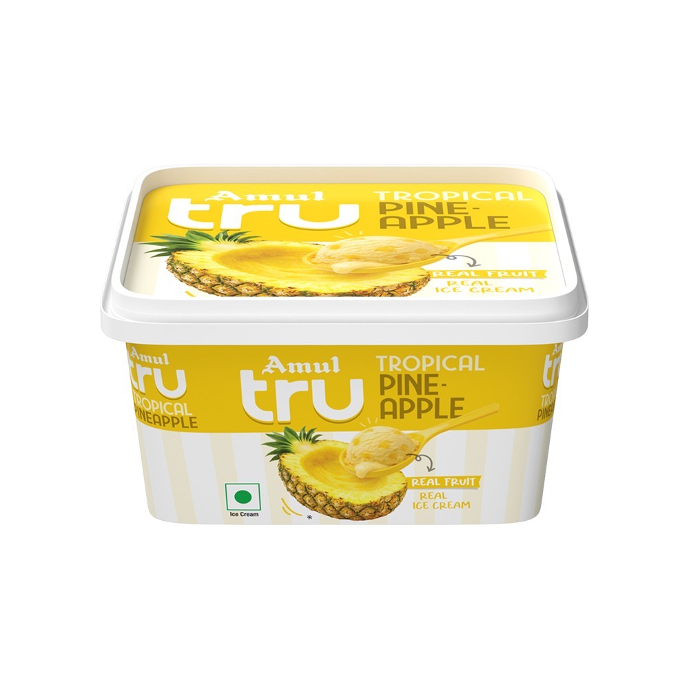 Amul Tru Tropical Pineapple Ice Cream Tub