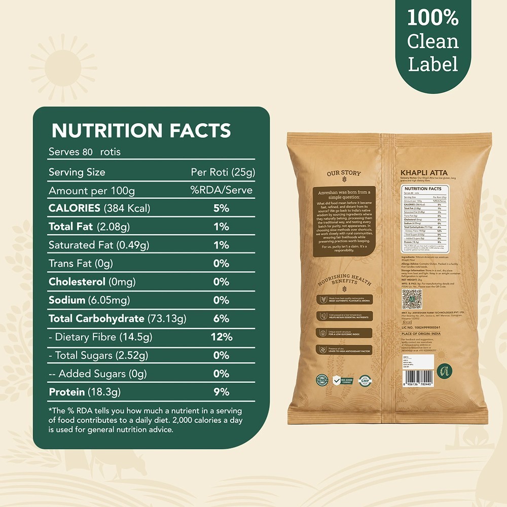 Anveshan Cold Pressed Khapli Wheat Atta