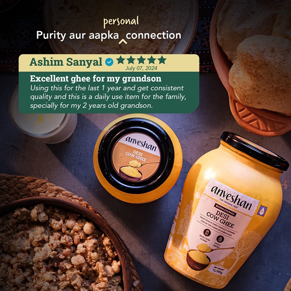 Anveshan Desi Cow A2 Ghee with Dolchi