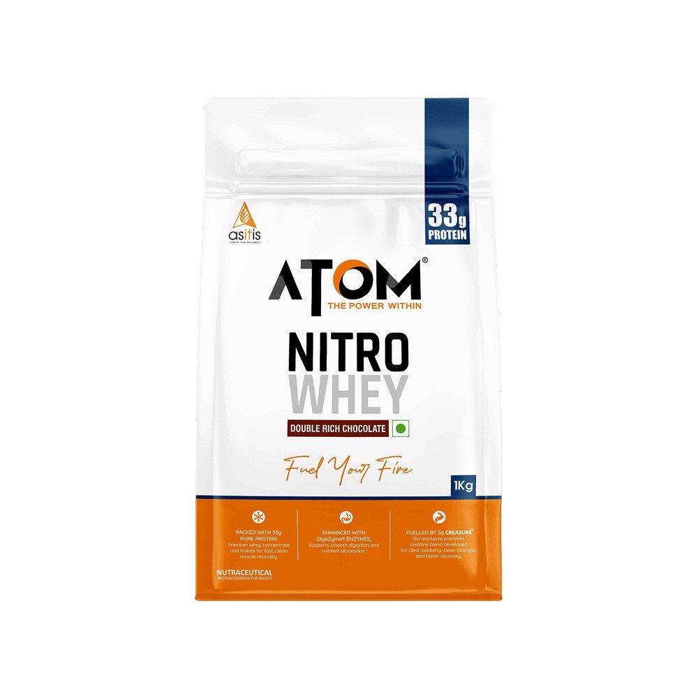 As-It-Is ATOM Nitro Whey Protein with Creasure and DigeZyme (Double Rich Chocolate)