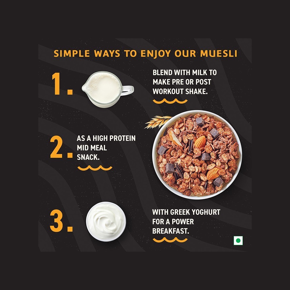 Bagrry's Chocolate Whey Protein Muesli With Almonds