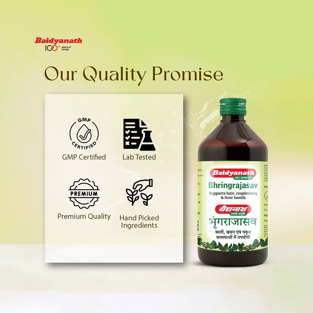 Baidyanath Ayurvedic Bhringrajasav Natural Supplement Syrup