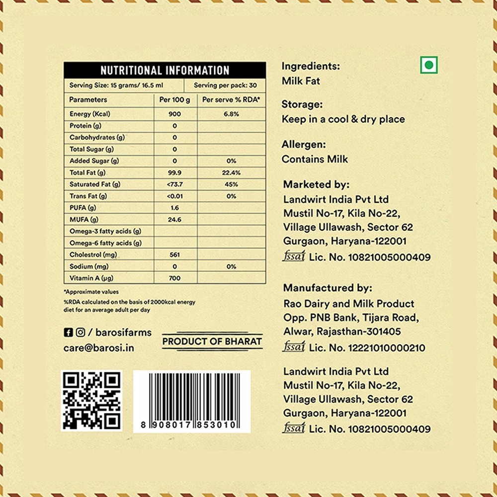 Barosi Cultured Cow Ghee