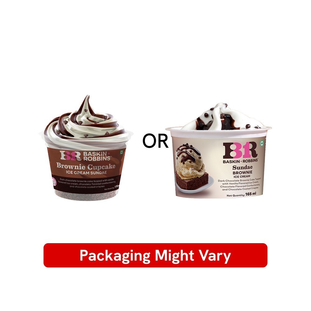 Baskin Robbins Brownie Cupcake Ice Cream Cup Sundae