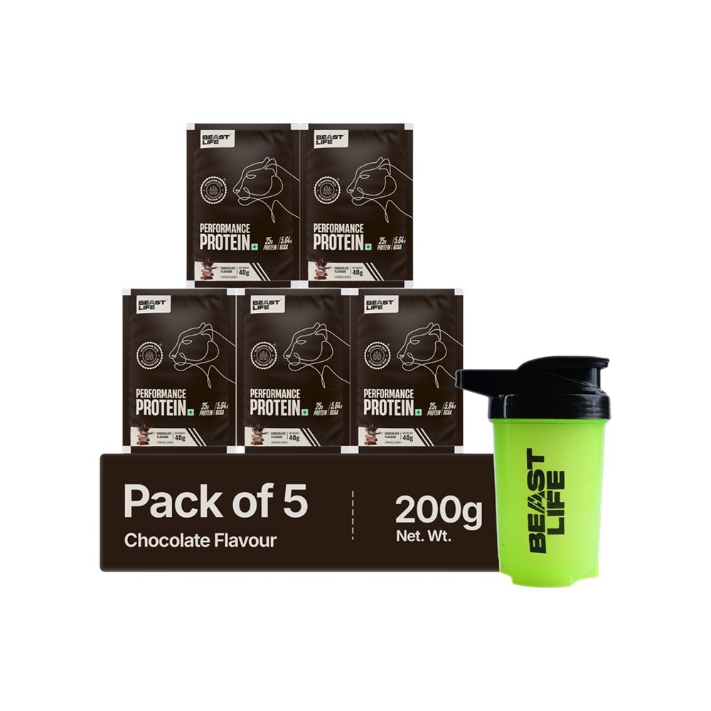 BeastLife Performance Yeast Protein Powder Sachets with Shaker (Chocolate)