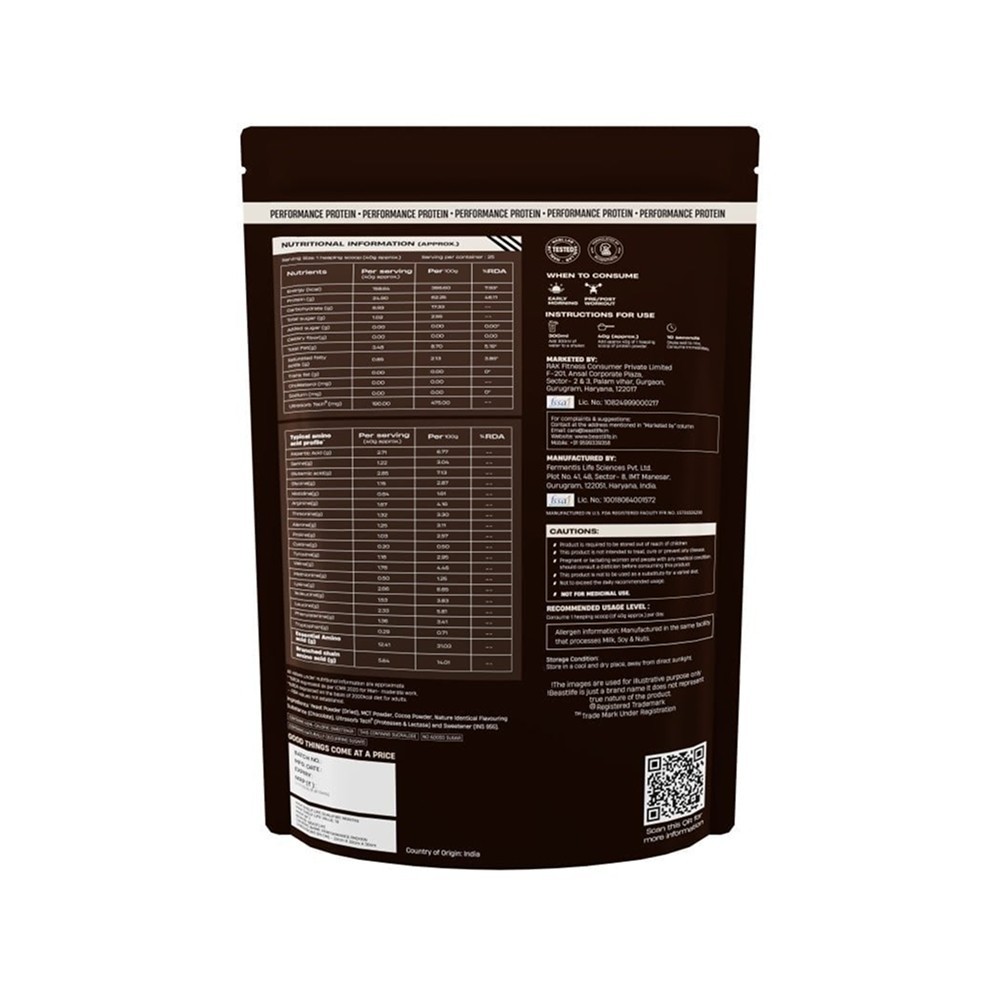 BeastLife Yeast Performance Protein with Shaker (Chocolate)