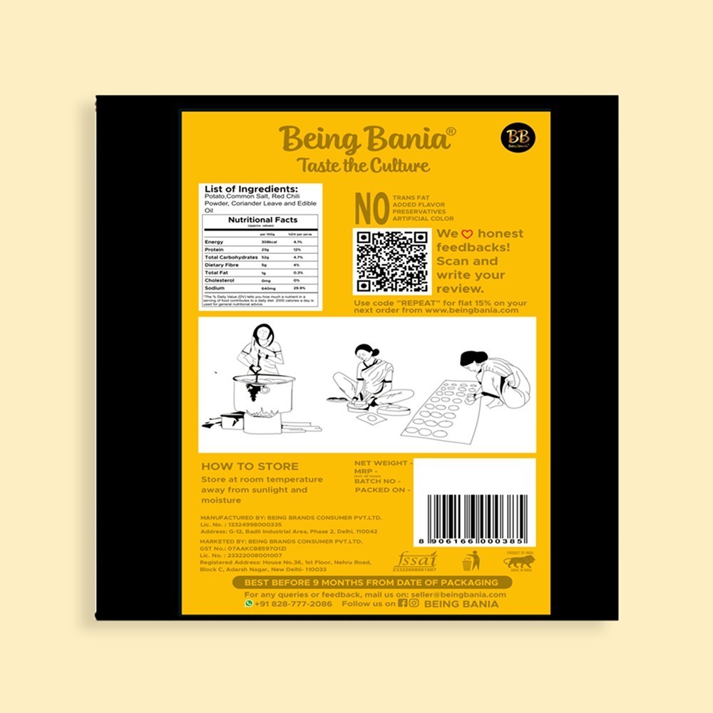 Being Bania Handmade & Sundried Potato Papad