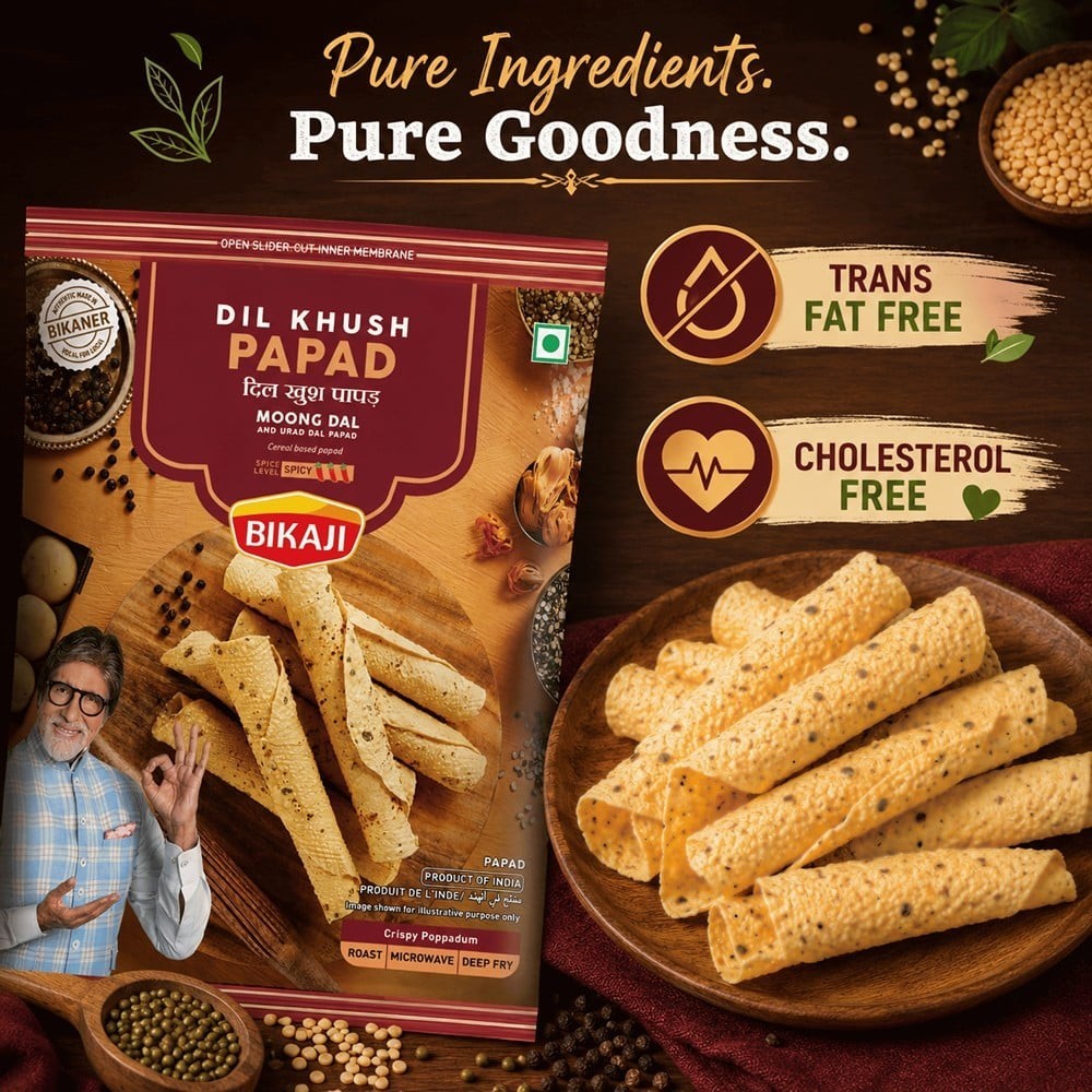 Bikaji Dil Khush Moong and Urad Dal Papad