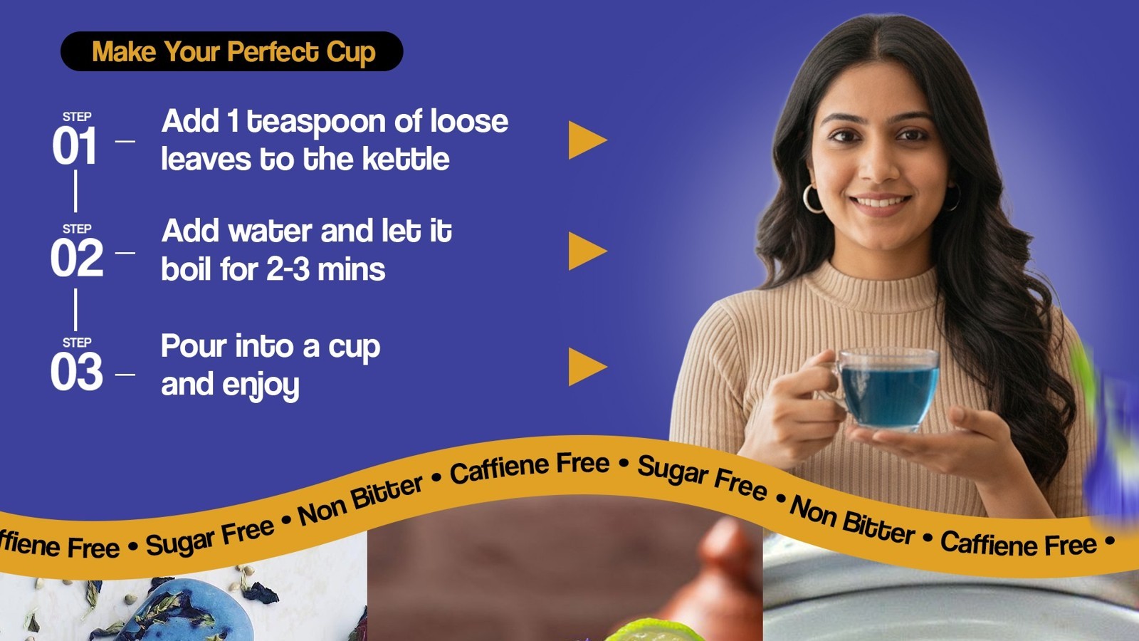 Blue Tea Butterfly Pea Herbal Infusion