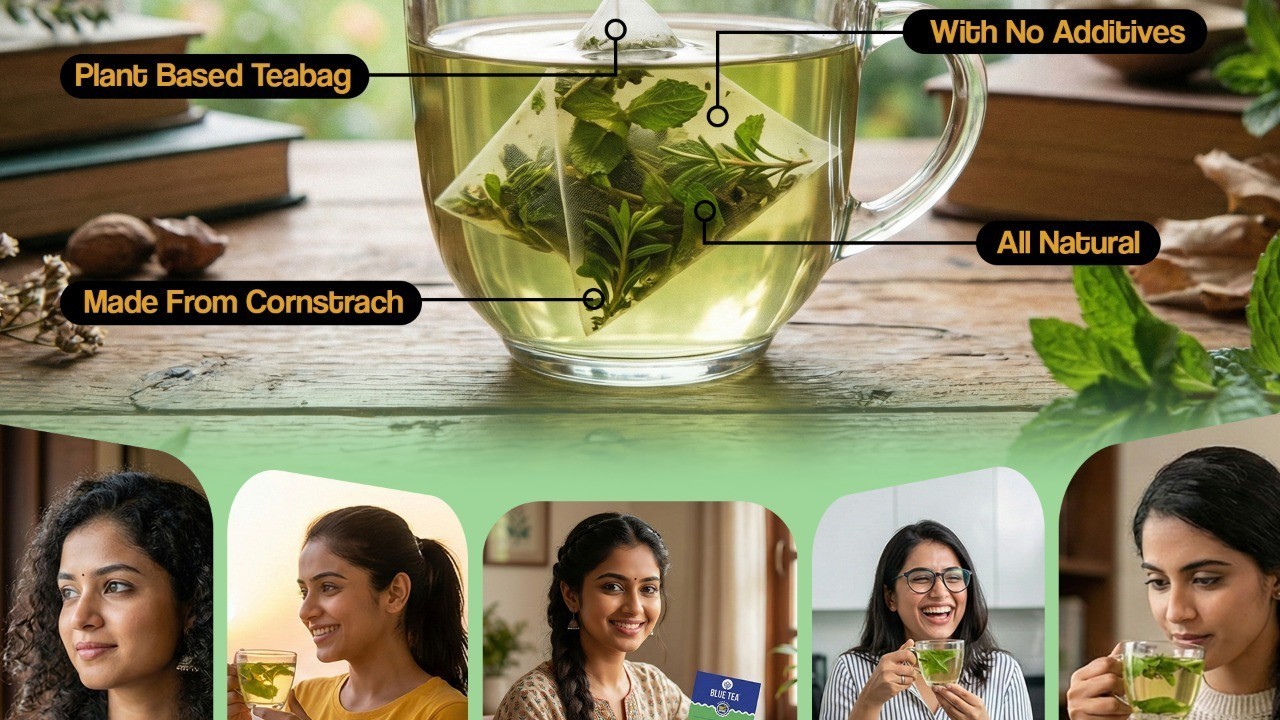 Blue Tea Spearmint Herbal Infusion