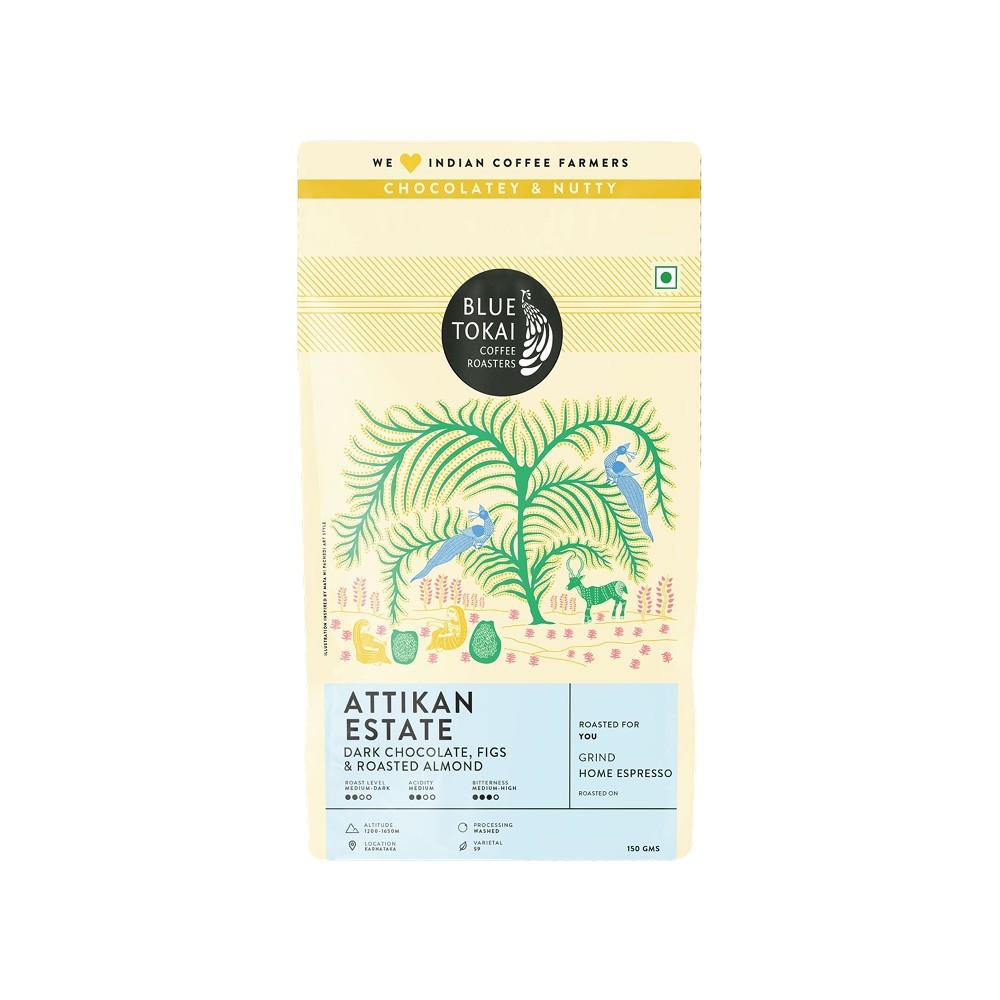Blue Tokai Attikan Estate Home Espresso Medium Dark Roasted Ground Coffee