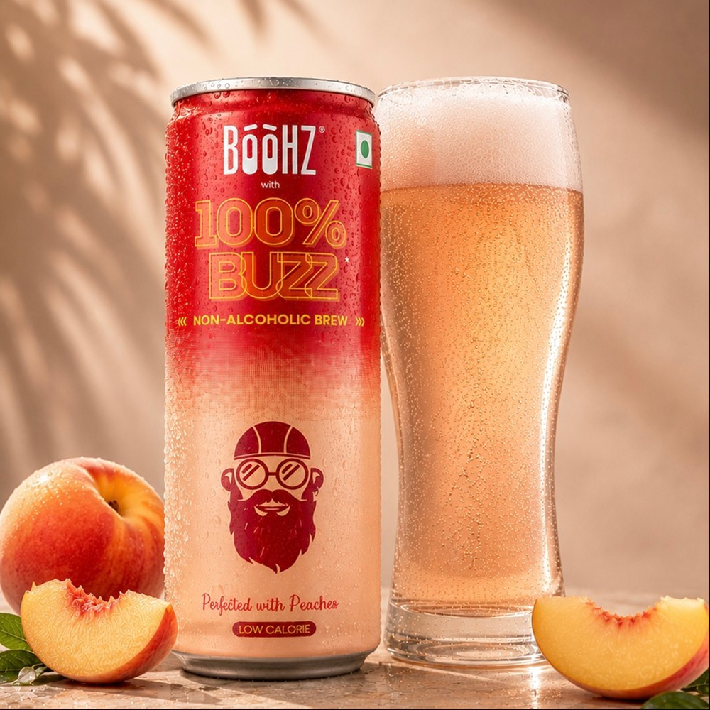 BOOHZ 100% Buzz Peach Non-Alcoholic Beer