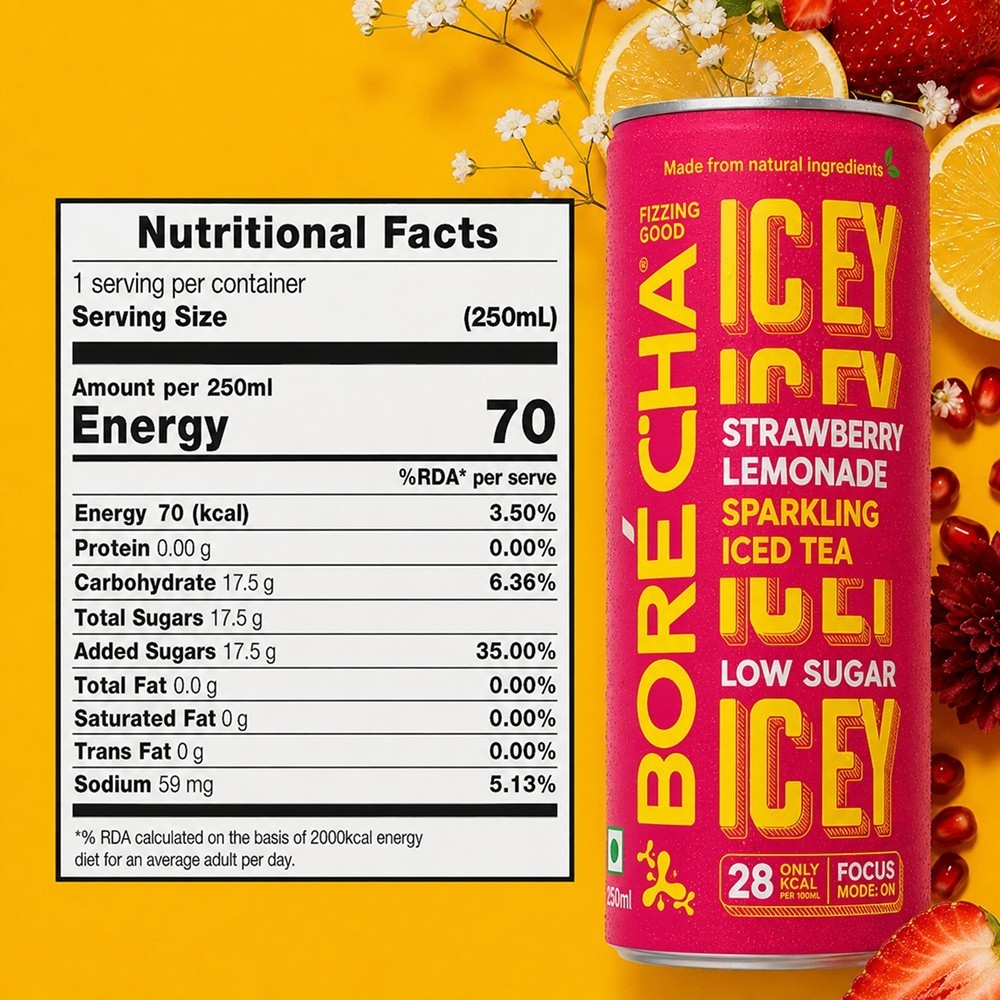 Borecha Strawberry Lemon Sparkling Iced Tea