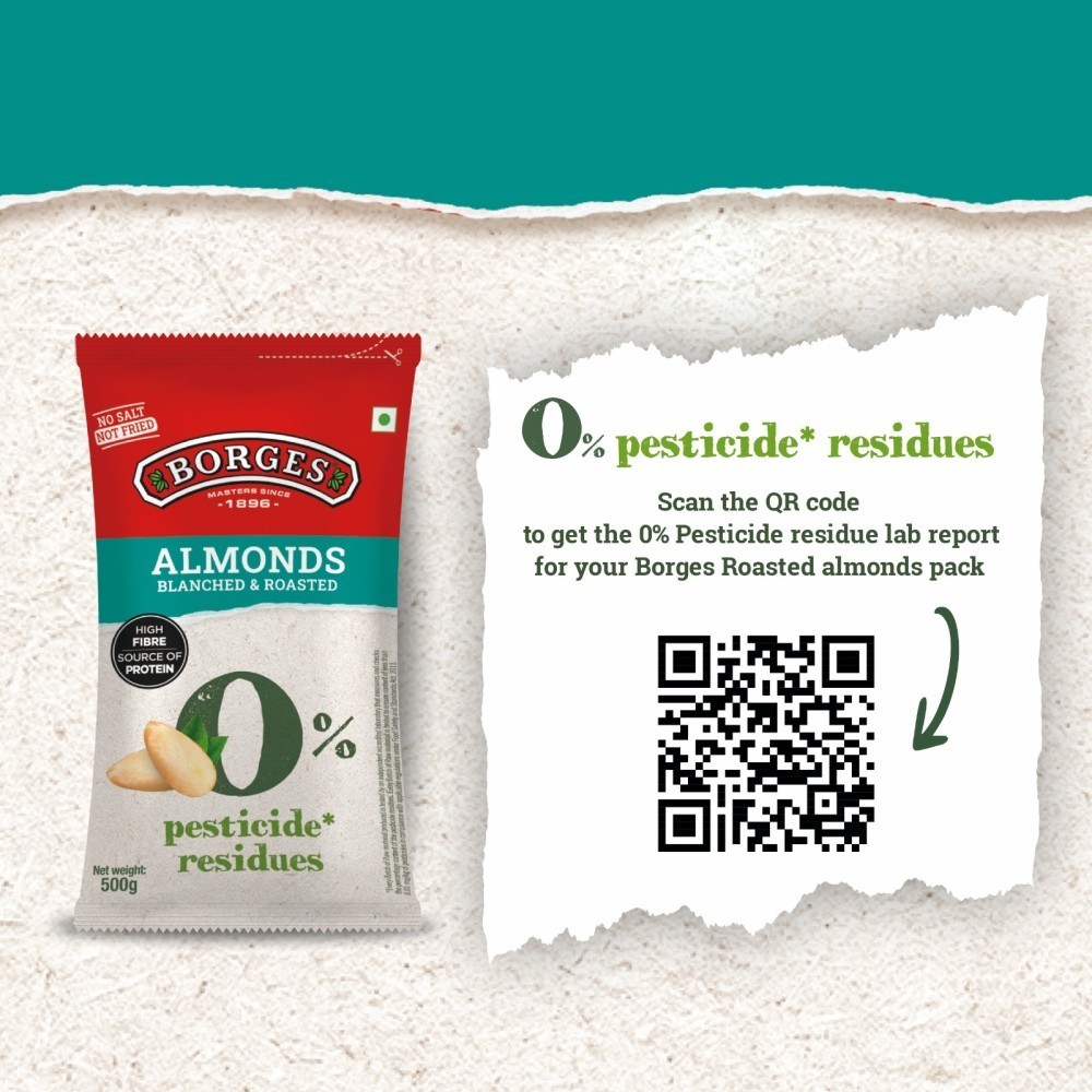 Borges Blanched & Roasted Almonds - Zero Pesticide Residue