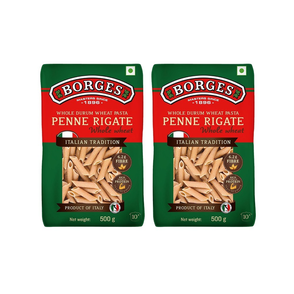 Borges Penne Rigate Whole Wheat Pasta
