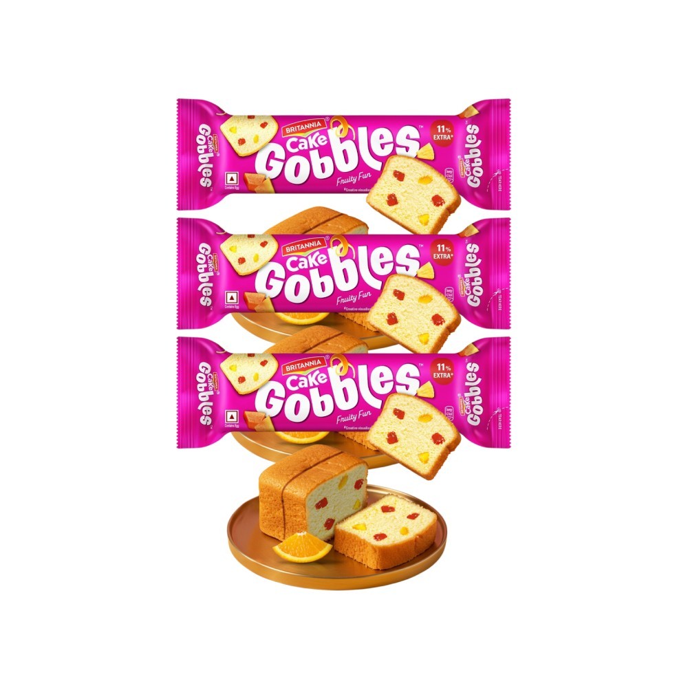 Britannia Gobbles Fruity Fun Slice Cake