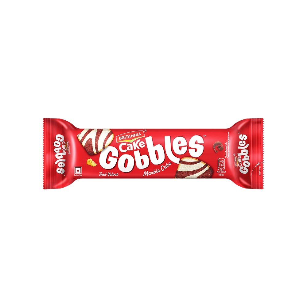 Britannia Gobbles Marble Slice Cake - Red Velvet