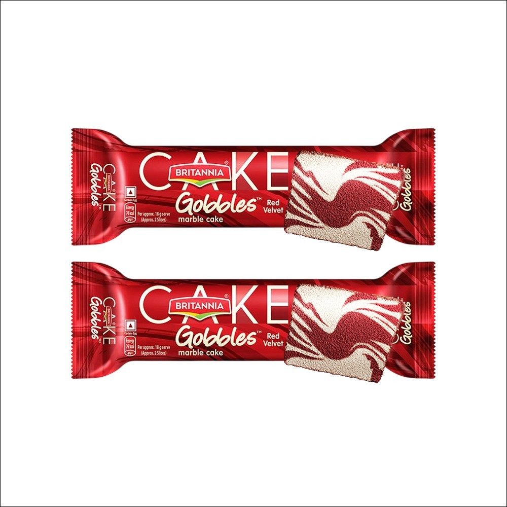 Britannia Gobbles Marble Slice Cake - Red Velvet