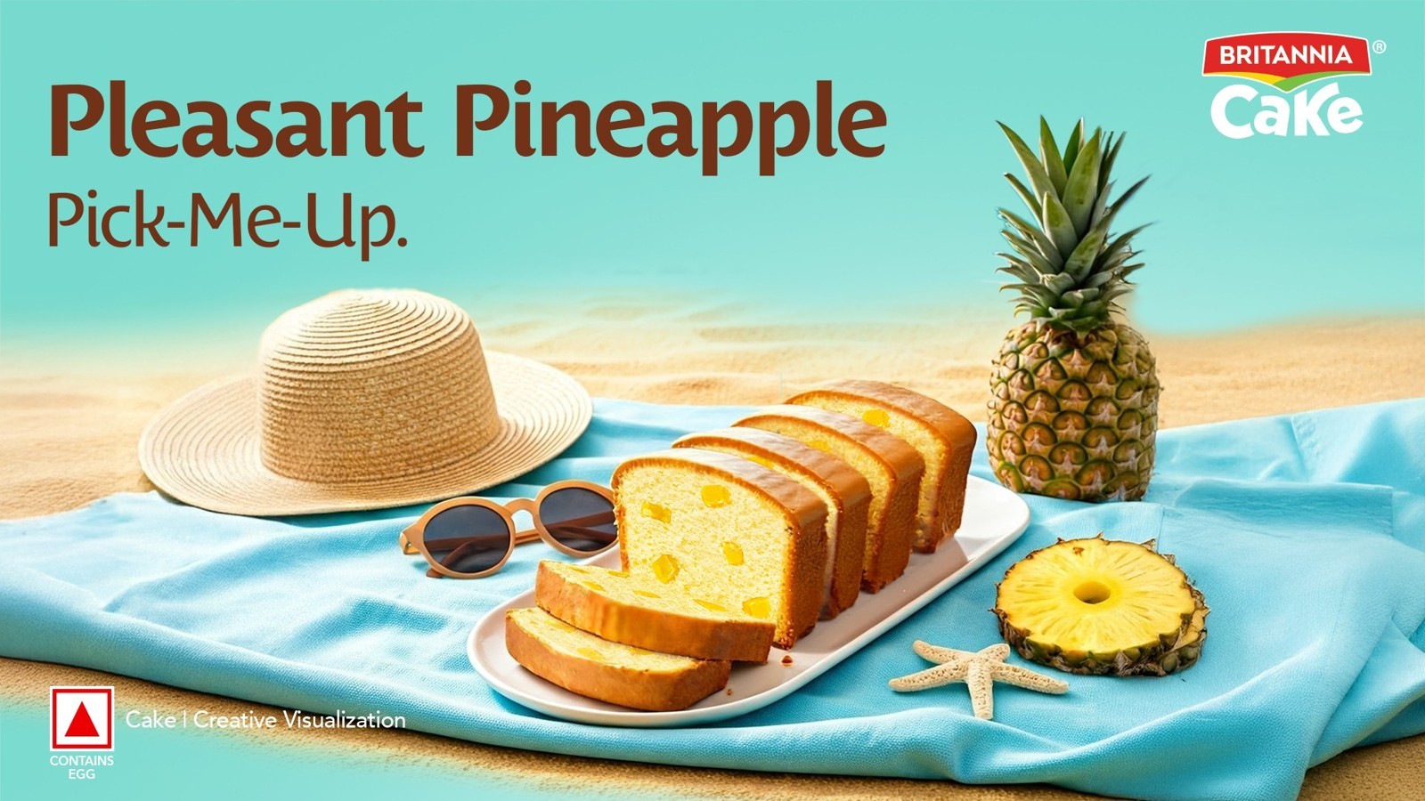 Britannia Gobbles Pineapple Plunge Slice Cake