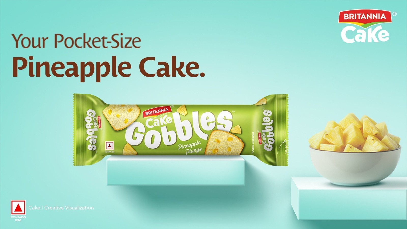 Britannia Gobbles Pineapple Plunge Slice Cake