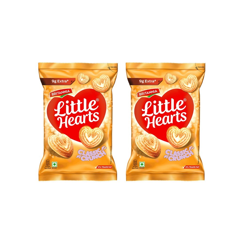Britannia Little Hearts Classic Crunch Biscuit - Pack of 2
