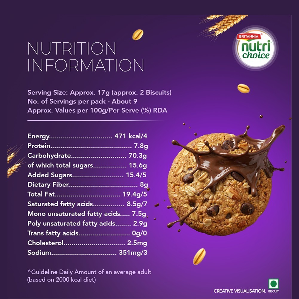 Britannia NutriChoice Oats Chocolate & Almond Biscuit