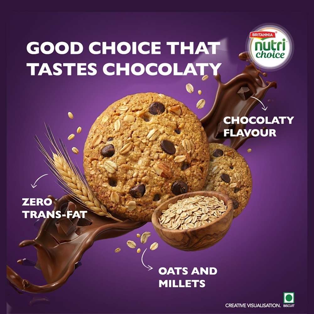 Britannia NutriChoice Oats Chocolate & Almond Biscuit