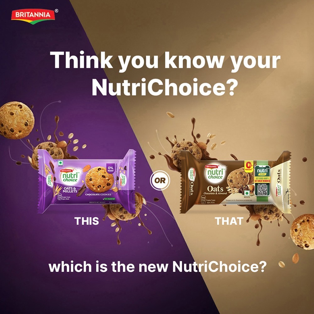 Britannia NutriChoice Oats Orange & Almond Biscuit +  Oats Chocolate & Almond Biscuit +  Almond Oats Glucose & Milk Biscuits Combo