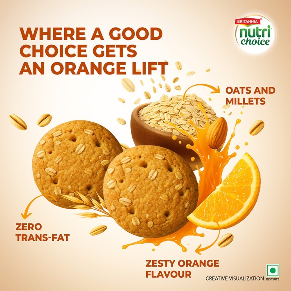 Britannia NutriChoice Oats Orange & Almond Biscuit