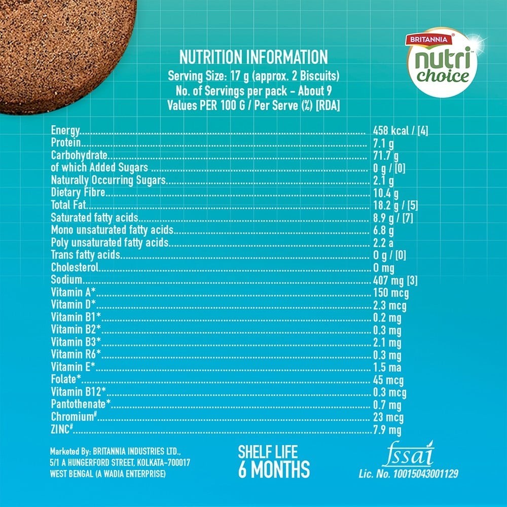Britannia NutriChoice Ragi Cookies (Diabetic Friendly)