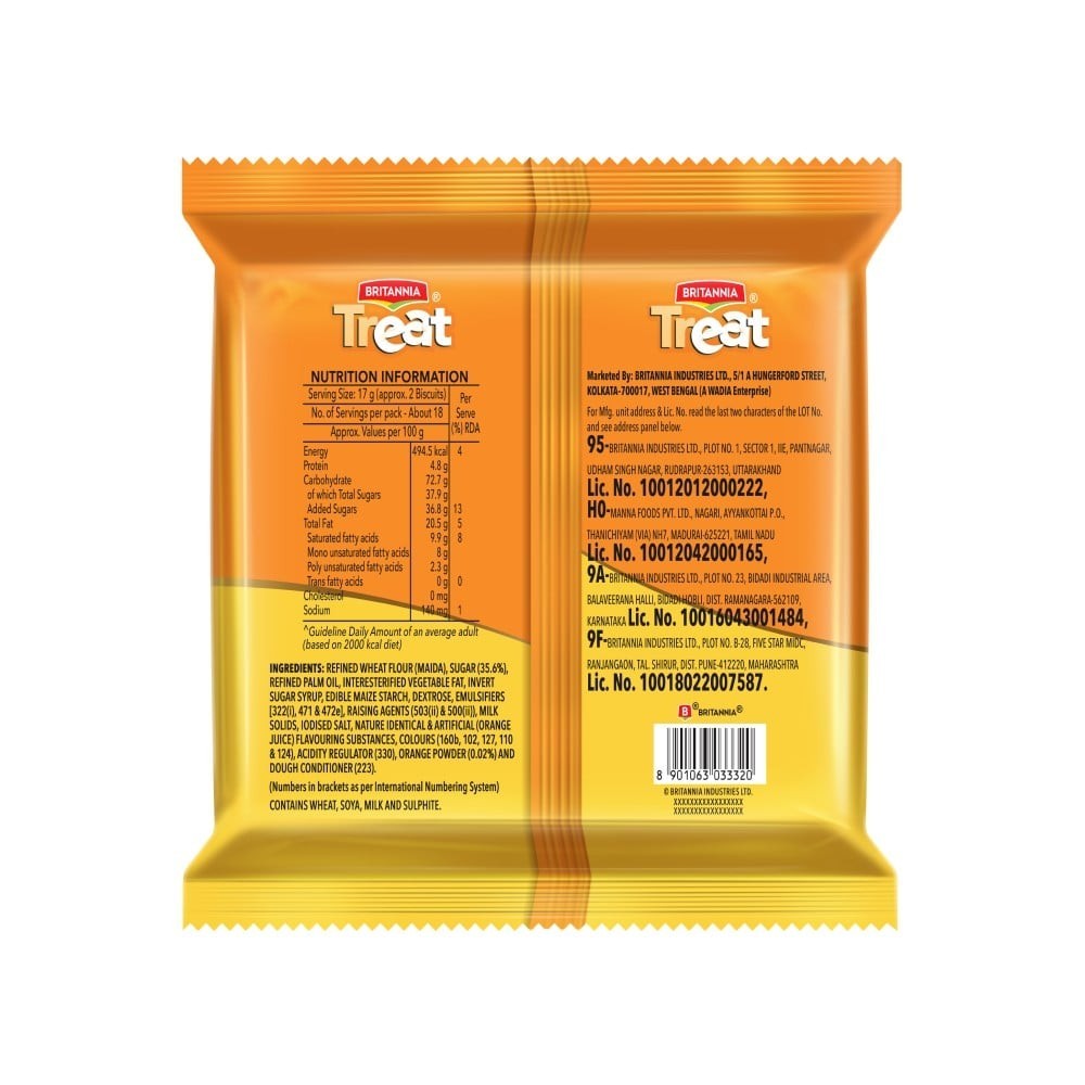 Britannia Treat Orange Creme Biscuits
